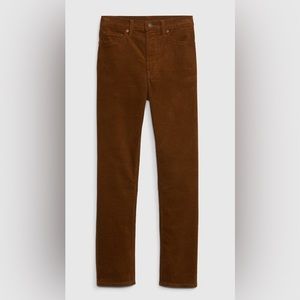 Gap Vintage slim high rise straight leg coffee colored corduroy jeans Size 33/16